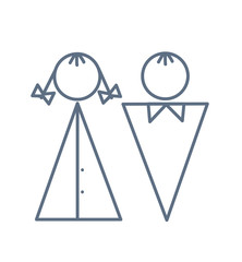 Boy and girl. Vector illustration. Flat design. EPS 10. Man and woman icon flat vector stock illustration isolated sign wc. Male and female icon for web and mobile, modern minimalistic flat design. 
