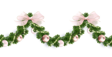 Seamless horizontal pattern. Christmas garland