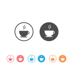 Cup of coffee. Coffee cup icon set. Coffee icon isolated on white