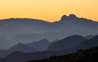 Sunset in the mountains
