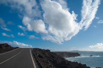 Clouds over the road