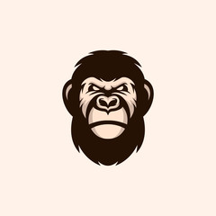 Head Gorilla Animal Creative Icon Logo Design Template Element Vector Illustration