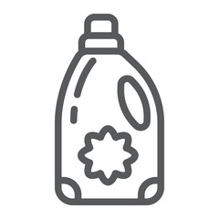Fabric softener line icon, laundry and container, liquid detergent sign, vector graphics, a linear pattern on a white background.
