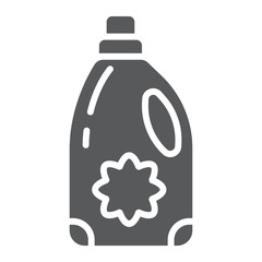 Fabric softener glyph icon, laundry and container, liquid detergent sign, vector graphics, a solid pattern on a white background.