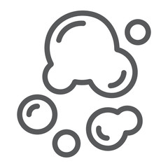 Soap bubbles line icon, laundry and wash, water bubble sign, vector graphics, a linear pattern on a white background.