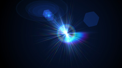 Bright Light Blue Lens Flare