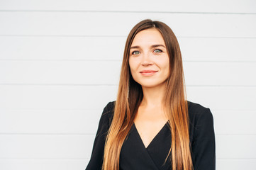 Close up portrait of beautiful young businesswoman