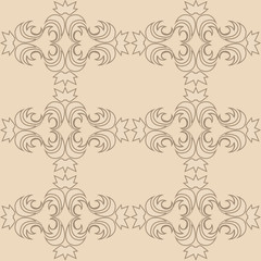 Floral seamless pattern in pastel colors in a linear style. Decoration for tiles or fabrics.