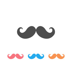 Mustache icon set vector illustration on white