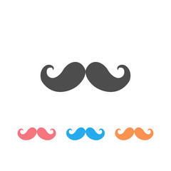 Mustache icon set vector illustration on white
