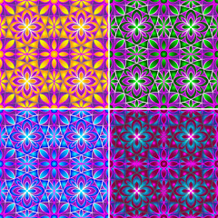 Set of diffence color seamless patterns