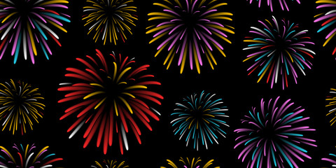 seamless fireworks repeat background