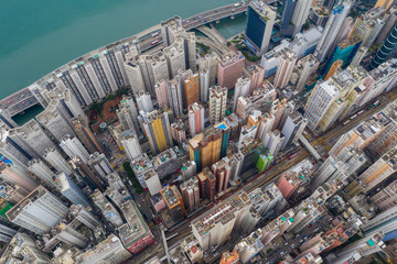  Top view of Hong Kong city