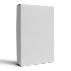 Naklejka premium Realistic blank cardboard packaging box mock up on white background, 3d illustration