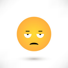 Displeased emoticon round