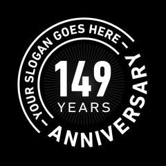 149 years anniversary logo template. one hundred and forty-nine years celebrating logotype. Black and white vector and illustration.