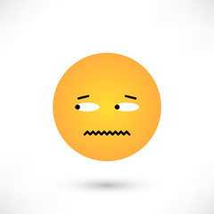 Fototapeta premium Concerned emoticon round
