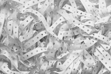 Paper scrap of dot matrix printer paper tear off edges texture background