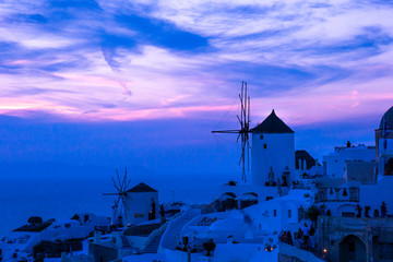 Oia village at sunset, Santorini island, Greece