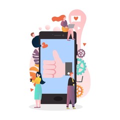 Mobile technologies vector concept for web banner, website page