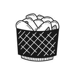 Hand drawn Fried Chicken Bucket isolated on a white. Great for menu, poster or label. Vector illustration.
