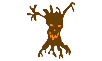 Scary stump in halloween, vector art illustration.