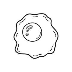 Hand drawn Egg isolated on a white. Breakfasts. Great for menu, poster or label. Vector illustration.