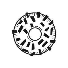 Hand drawn Donut isolated on a white. Great for menu, poster or label. Vector illustration.