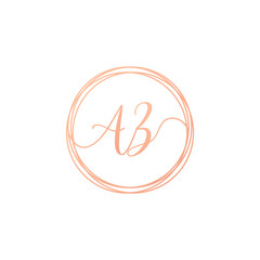 Letter AZ Handwriting logo template. Creative fashion logo design, couple letter , beauty icon. Initial handwriting or Logo with hand drawn style wedding concept -vector