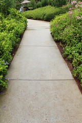 Garden walk way with stone in nature