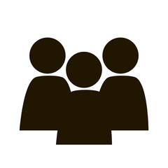 Pictured is a people icon. Team symbol, icon for business, bank, project.
