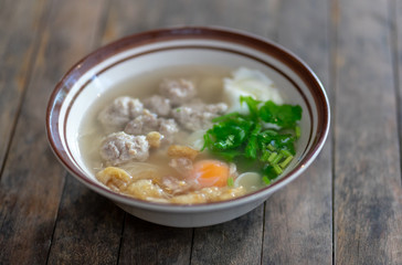 Boiled rice with pork