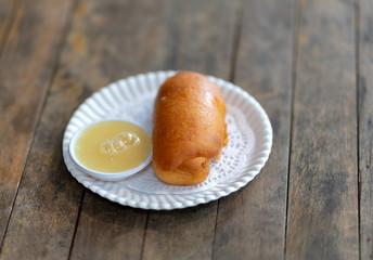 Chinese steamed buns, also known as mantou fried