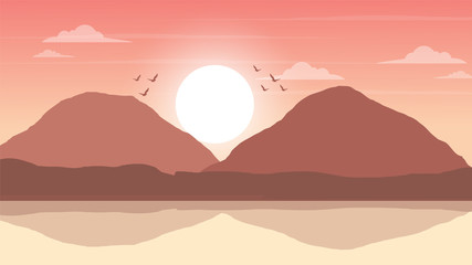 Natural background with mountains landscape