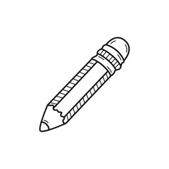 Hand drawn pencil isolated on a white. Vector illustration.