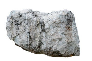 The stone that is molded from cement. on isolated white background with clipping path.