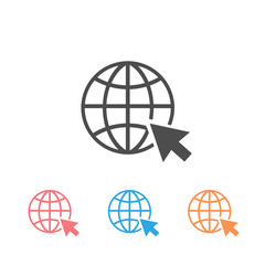 Go to web icon set symbol
