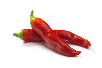 Red chili pepper isolated on a white background. Healthy food. Fresh vegetables.