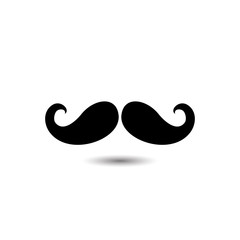 Mustache icon on white. vector