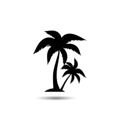 Fototapeta na wymiar Palm tree silhouette icon. simple flat vector