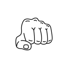 Hand drawn Fist isolated on a white. Sketch. Vector illustration.