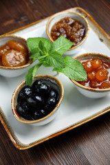 Different jams. Restaurant menu