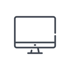Computer monitor line icon. PC screen vector outline sign.