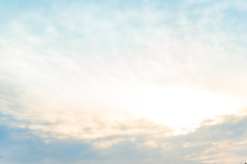 Blue orange Sky at sunset, nature background.