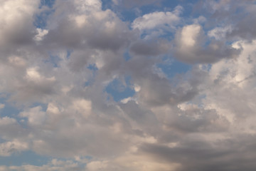 gloomy sky with gray clouds. fresh air. precipitation is possible, autumn day