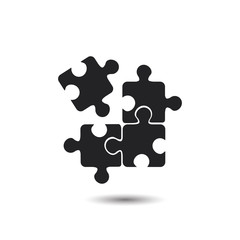 Puzzle icon on white. Vector illustration