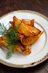 Baked potato wedges . catering menu