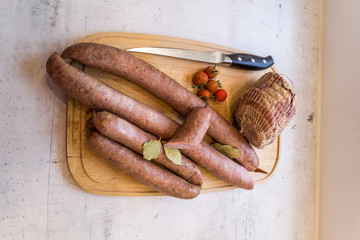 A board full of Polish home-made cold cuts