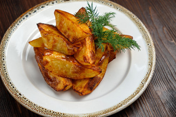 Baked potato wedges . catering menu