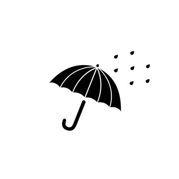 Rain drops umbrella icon on white Vector